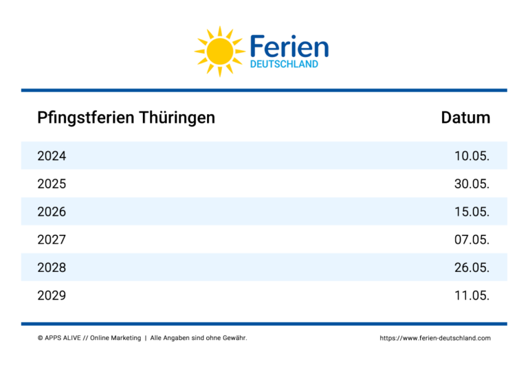 Elegantes Pfingstferien Thuringen 2024 Ebenbild